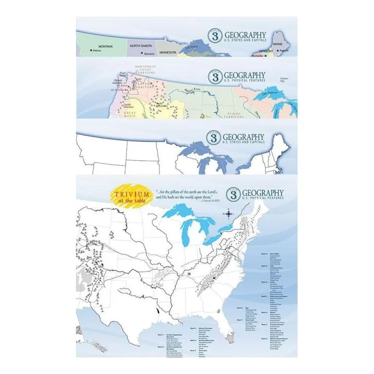 [sc315] Trivium At The Table Placemats: Cycle 3 Geography (Set Of 2)